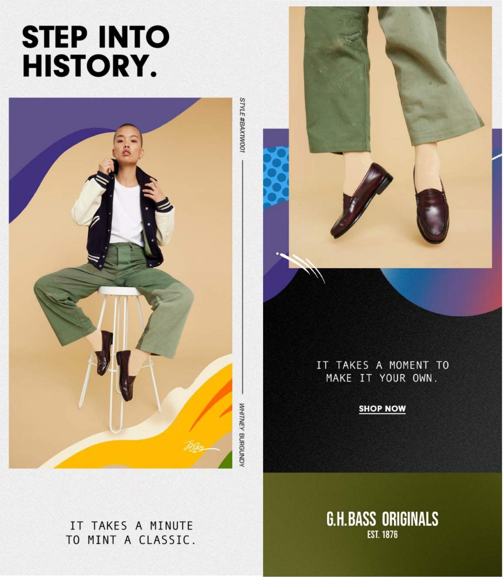 G.H. Bass Originals Spring 2022 email: Step into history. It takes a minute to mint a classic.